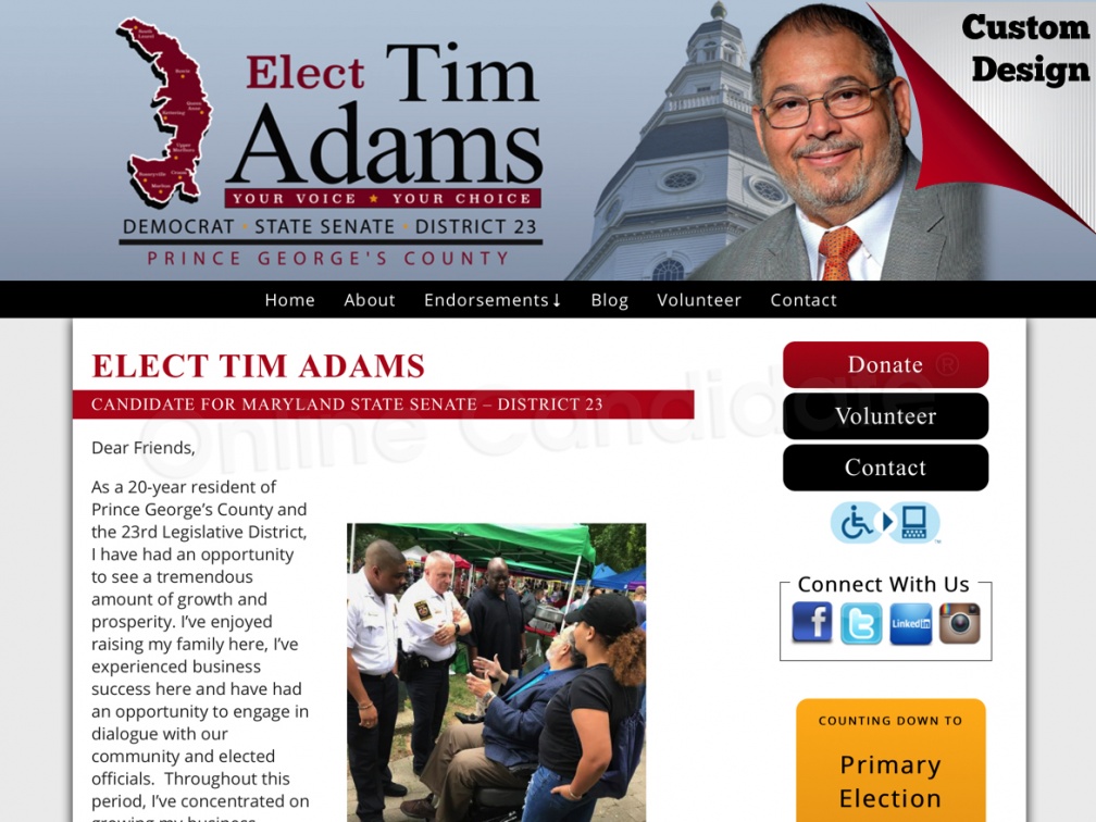 ELECT TIM ADAMS CANDIDATE FOR MARYLAND STATE SENATE – DISTRICT 23