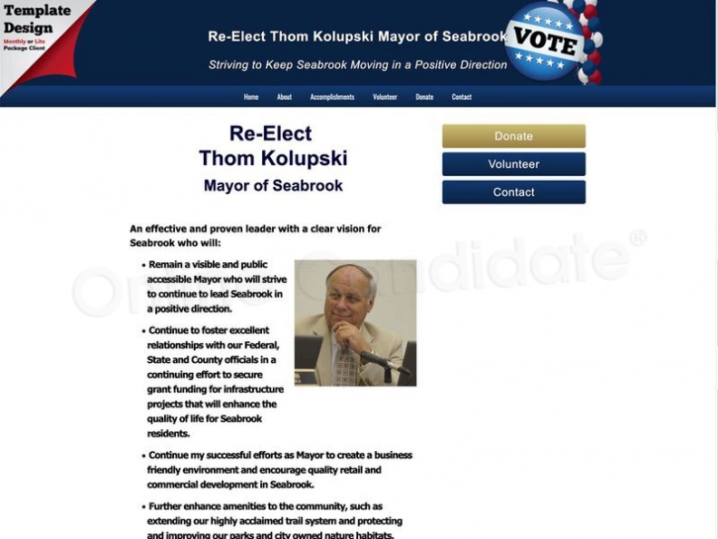  Re-Elect Thom Kolupski Mayor of Seabrook 