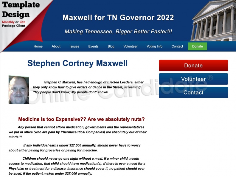 Stephen C. Maxwell for Governor of Tennessee